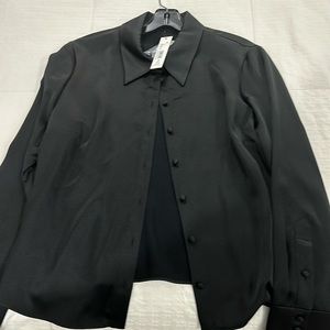 NWT Alice and Olivia Black button down l/s sz XL